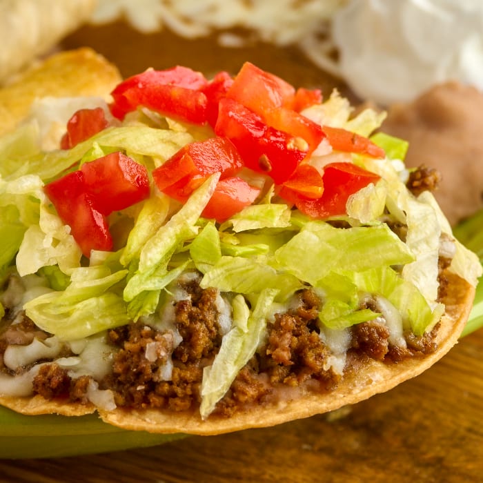 Tostada Dinner Bn & Beef.